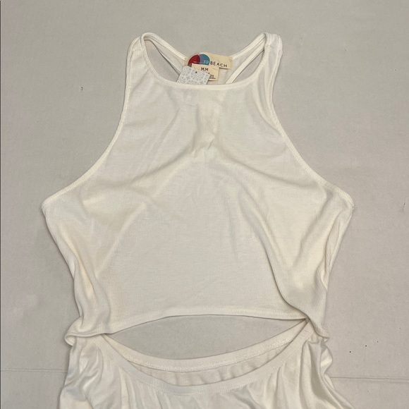 FREE PEOPLE FP BEACH BETHANY MIDI CUT-PUT DRESS WHITE MEDIUM NEW WITH TAGS - Picture 4 of 11